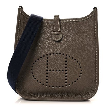 Hermes Taurillon Clemence Amazone Evelyne TPM Etoupe Bleu Indigo 1 of 10