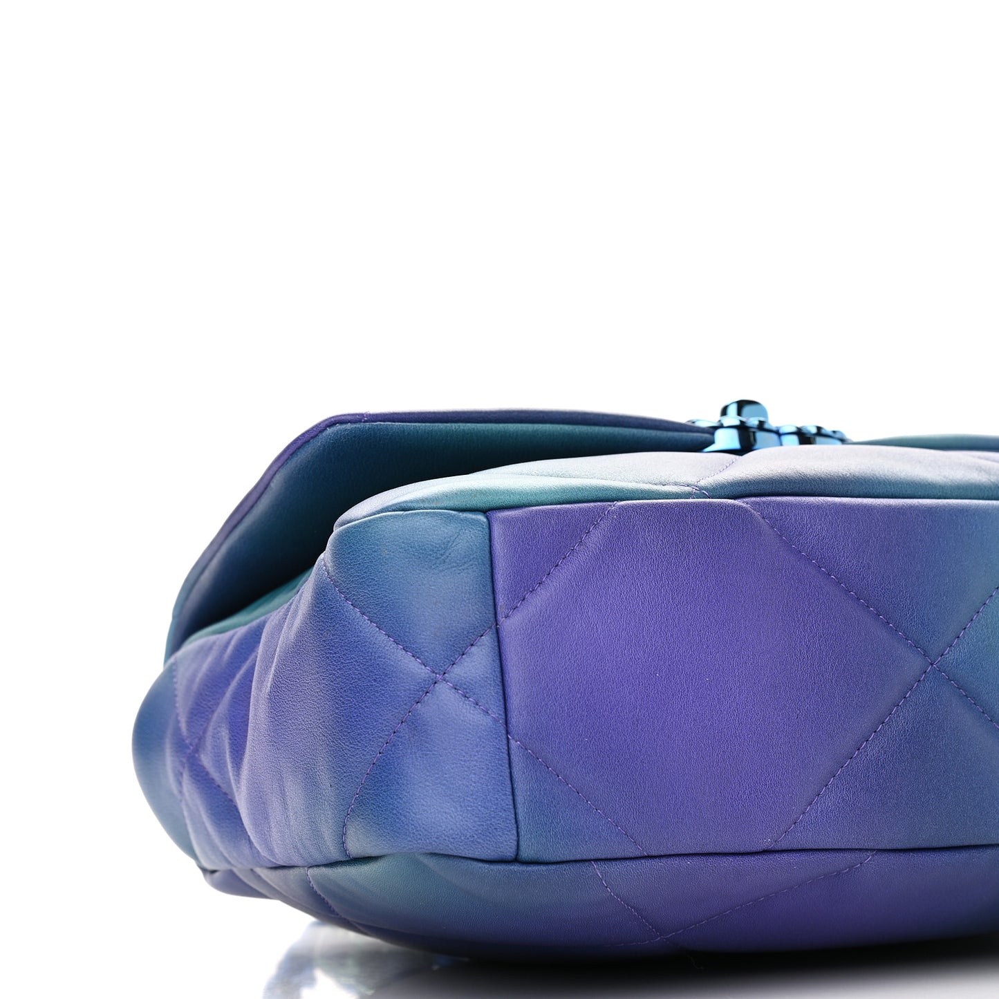 Tie Dye Calfskin Quilted Medium Chanel 19 Flap Blue Purple