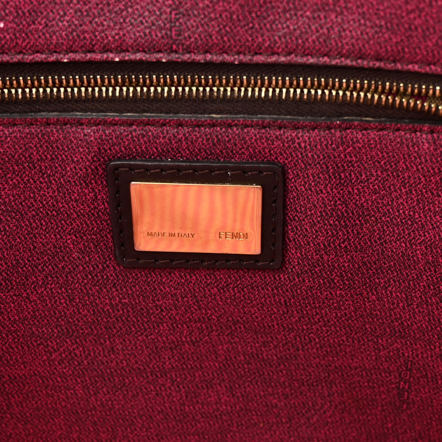 Fendi Zucca Spalmati Medium Roll Tote Tobacco Fuxia 6 of 9