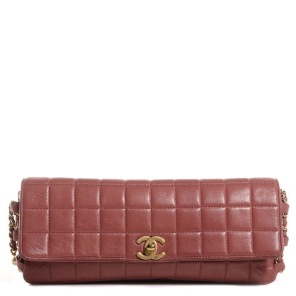 Chanel Lambskin East West Chocolate Bar Pearl Chain Flap Pink 1 of 9