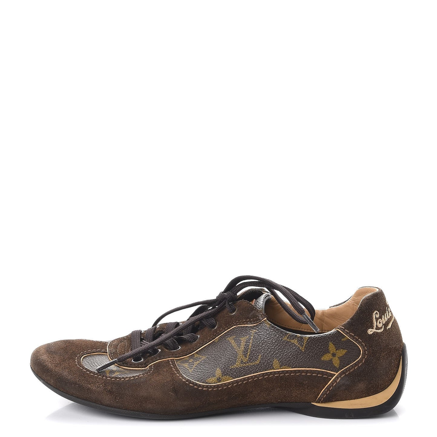 Monogram Suede Energie Sneakers 37.5 Brown