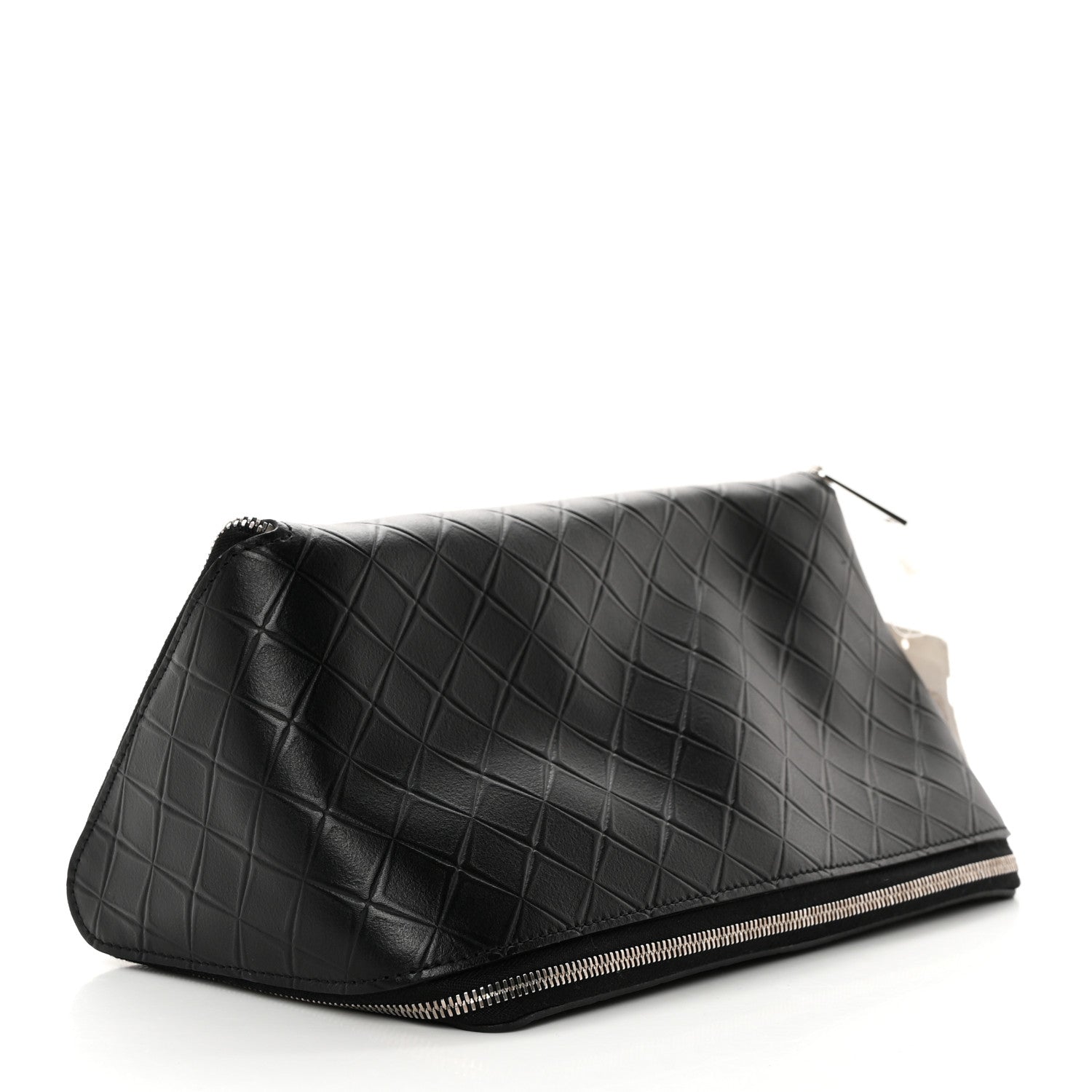 Bottega Veneta Calfskin Intarsio Toiletry Case Black 3 of 7