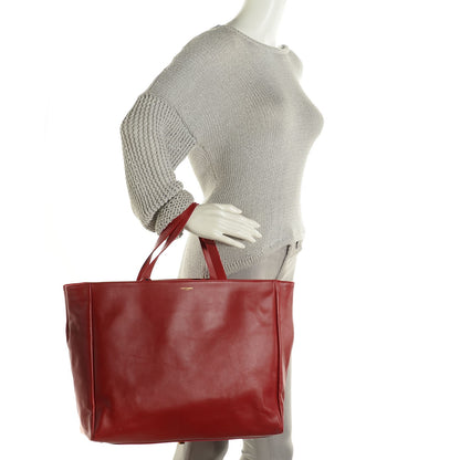 Saint Laurent Calfskin Suede Reversible East West Shopper Tote Rouge Orient 2 of 8