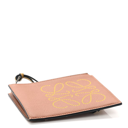 Loewe Calfskin Debossed Anagram Card Holder Tan 4 of 8