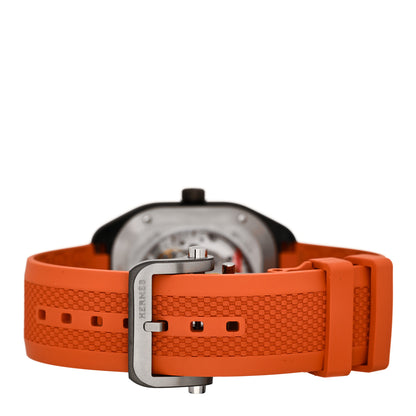 Hermes DLC Coated Titanium Rubber 39mm H08 Automatic Watch Orange 3 of 5