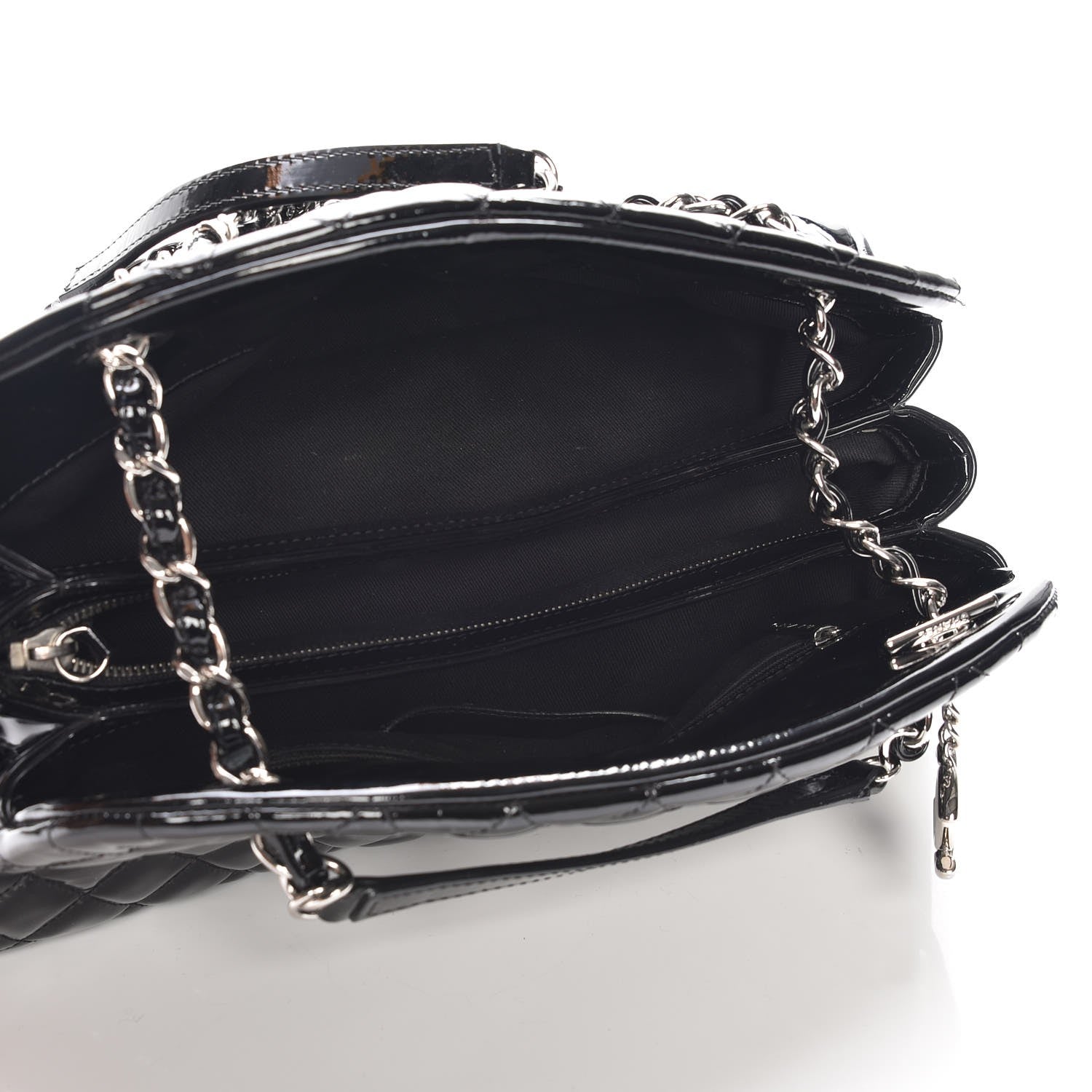 Chanel Patent Quilted Medium Just Mademoiselle Black 5 of 7