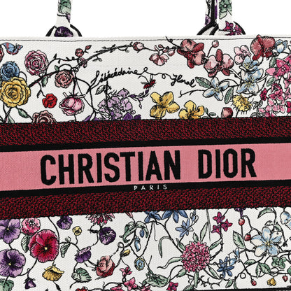 Christian Dior Canvas Embroidered Medium Florilegio Book Tote White Multicolor 7 of 10