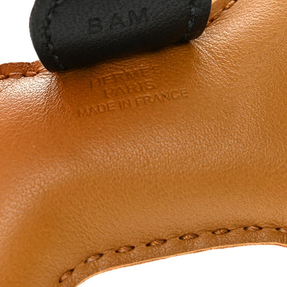 Hermes Milo Lambskin Horse Hair Grigri Rodeo Bag Charm PM Sesame Craie Black 3 of 6