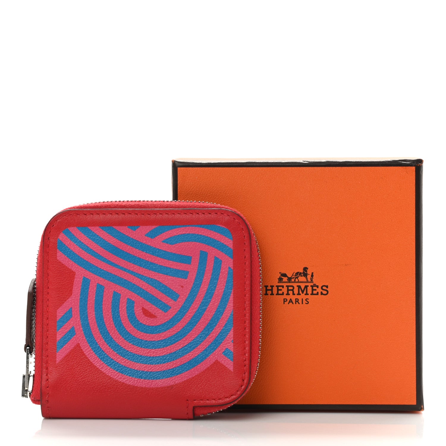 Hermes Swift Noeuds Marins Print Silk'in Compact Wallet Rouge De Coeur Bleu Frida 8 of 8
