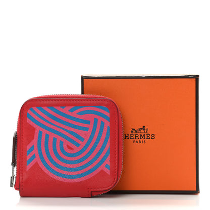 Hermes Swift Noeuds Marins Print Silk'in Compact Wallet Rouge De Coeur Bleu Frida 8 of 8