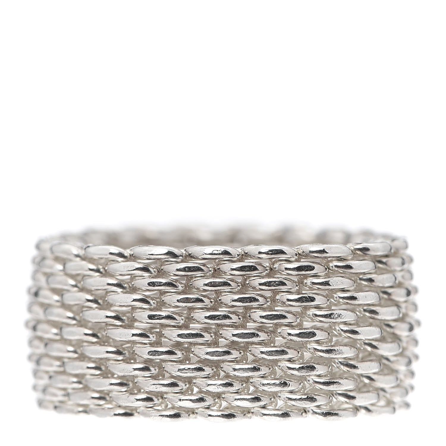 Tiffany Sterling Silver Mesh Somerset Ring 56 7.5 3 of 4