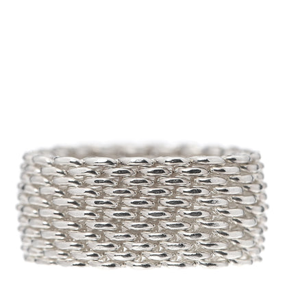 Tiffany Sterling Silver Mesh Somerset Ring 56 7.5 3 of 4