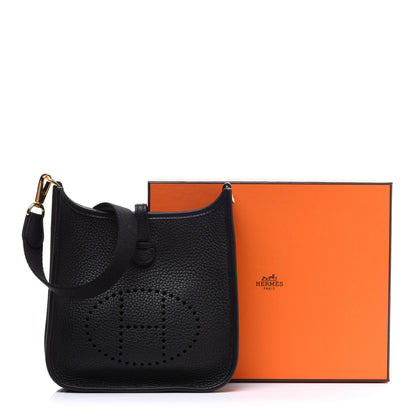 Hermes Taurillon Clemence Evelyne TPM Black 10 of 10