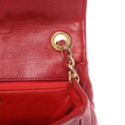 Chanel Lambskin Quilted CC Shoulder Bag Red 14 of 17