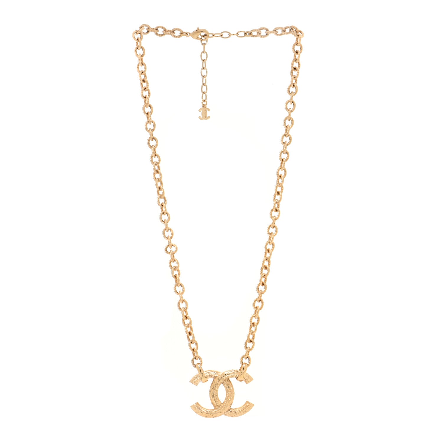 Chanel Quilted CC Long Chain Necklace Gold 3 of 5