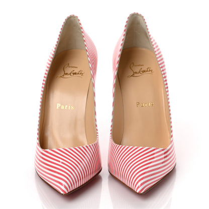 Christian Louboutin Patent Pigalle Follies Stripes 100 Pumps 37 Smoothie White 2 of 8