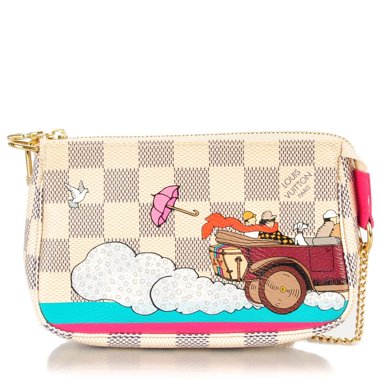 Louis Vuitton Damier Azur 2015 Christmas Animation Mini Pochette Accessories 1 of 7