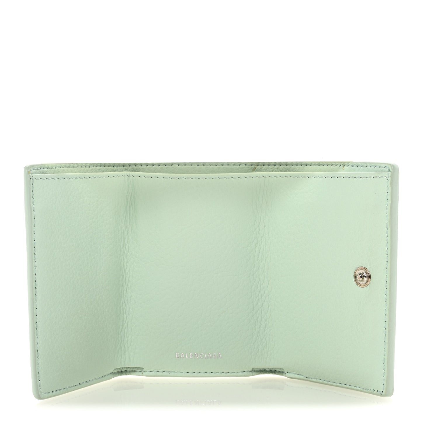 Smooth Calfskin Mini Papier Wallet Light Mint