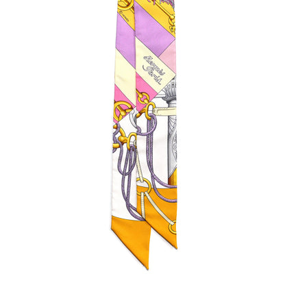 Hermes Silk Cliquetis Twilly Bouton D'Or Mauve 2 of 5