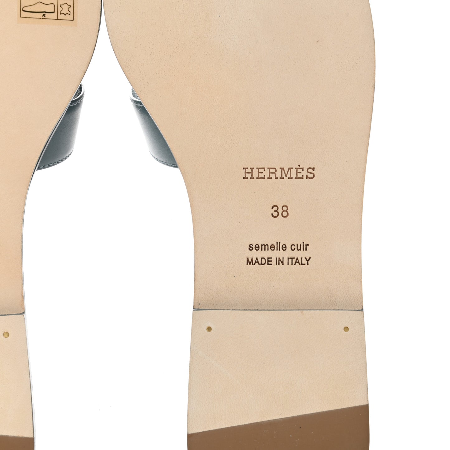 Box Calfskin Oran Sandals 38 Bleu Pinede