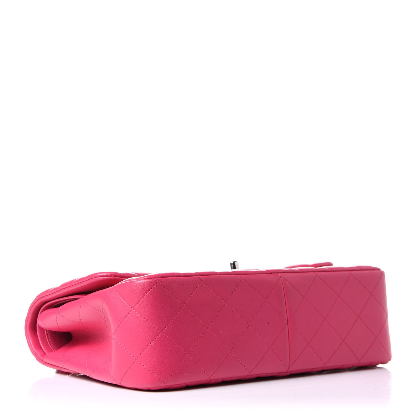 Lambskin Quilted Jumbo Double Flap Fuchsia