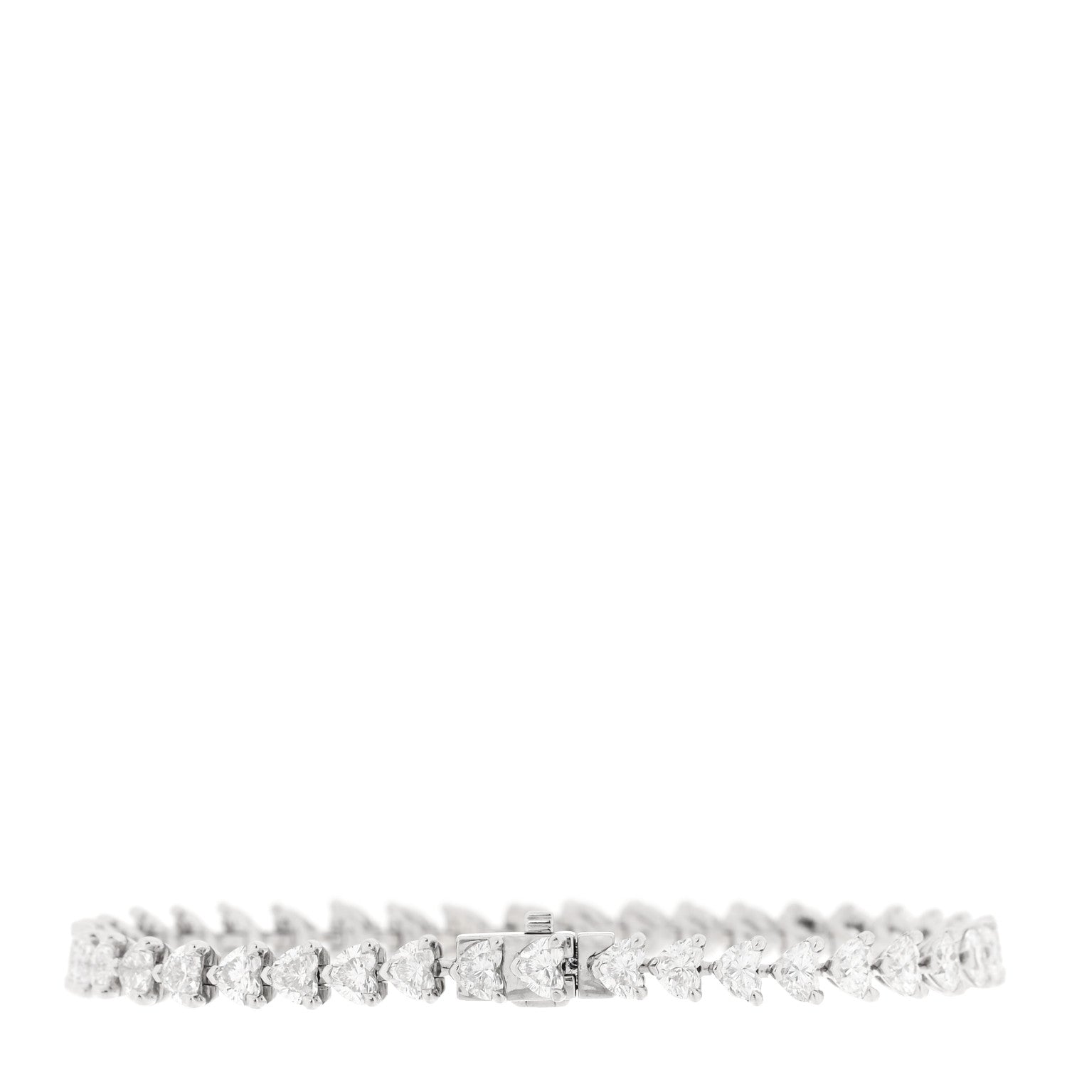 Graff 18K White Gold Diamond Heart Shaped Bracelet 2 of 5