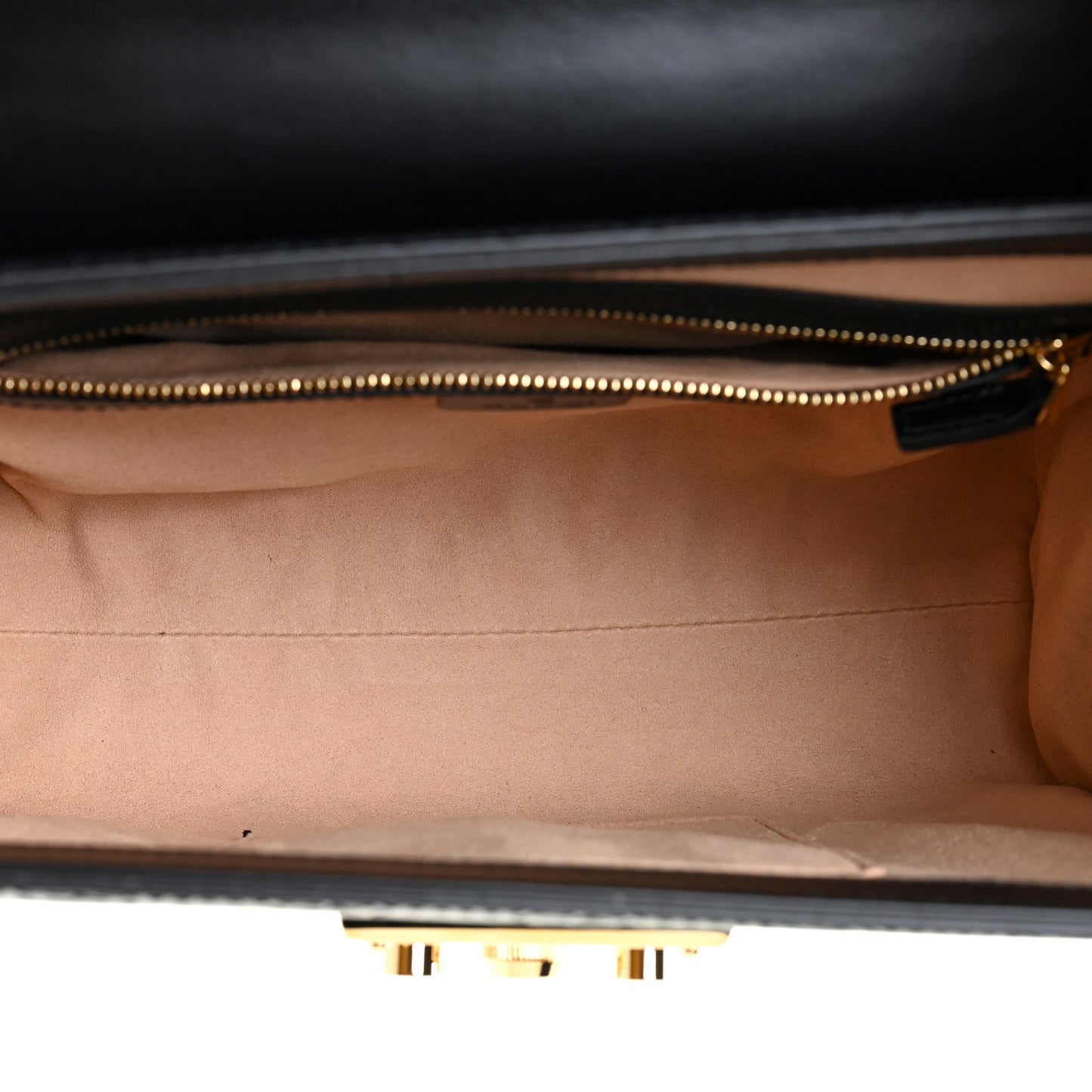 Guccissima Signature Small Padlock Top Handle Bag Black