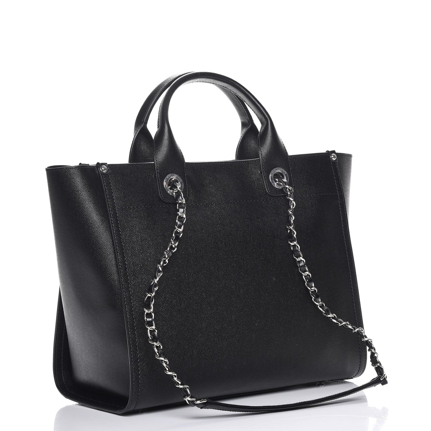 Caviar Small Studded Deauville Tote Black
