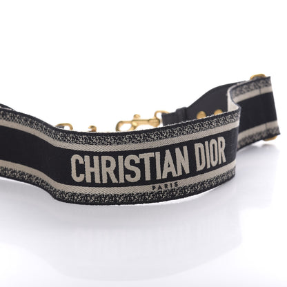 Christian Dior Canvas Embroidered Shoulder Strap Black 4 of 6