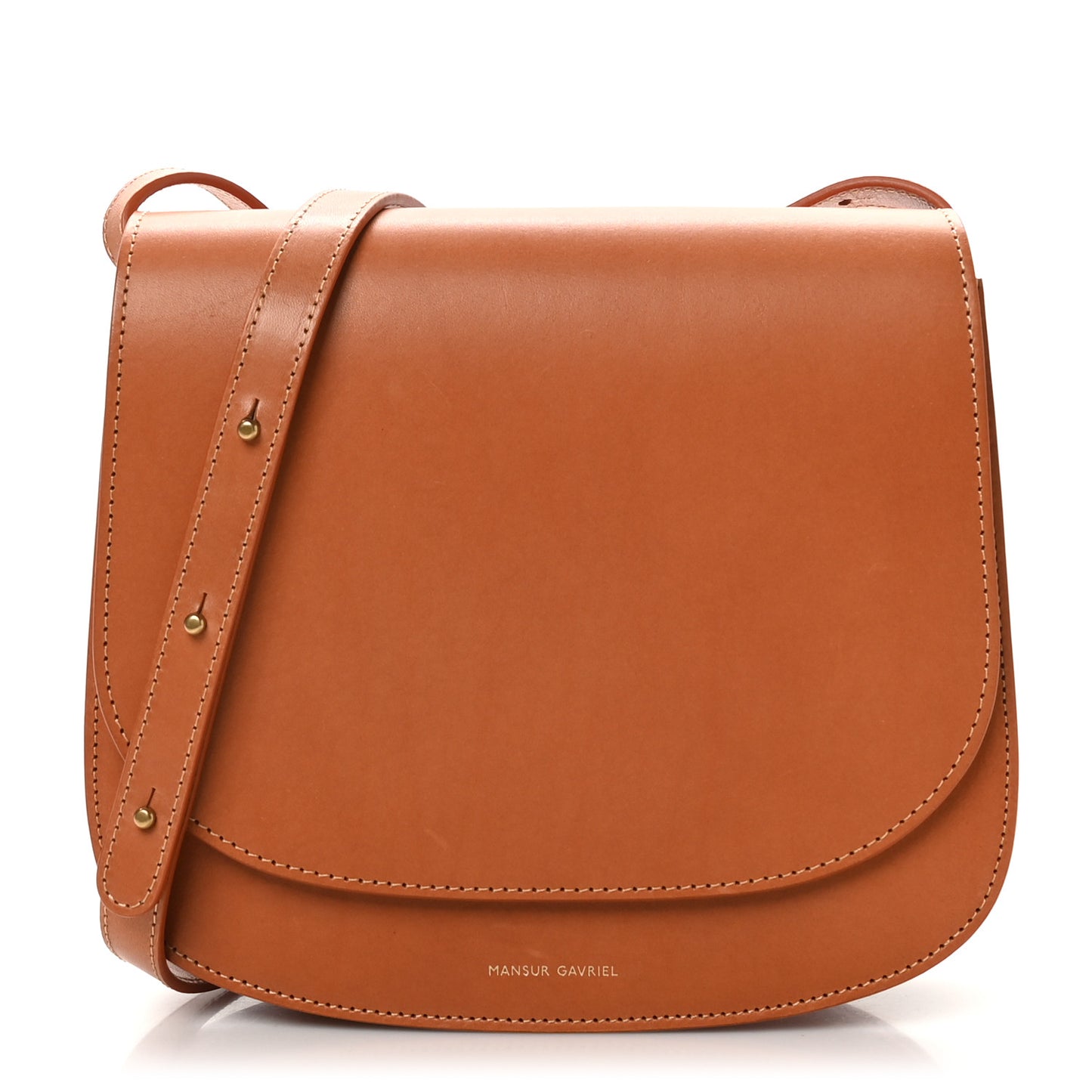 Calfskin Flap Crossbody Bag Cammello
