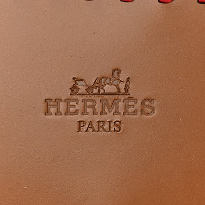 Hermes Box Calfskin Braided Oran Sandals 39 Rouge Grenadine 7 of 9