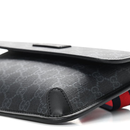 Gucci GG Supreme Monogram Web Slim Belt Bag Black Grey 9 of 9