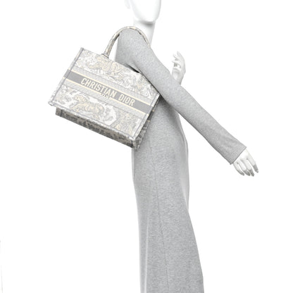 Christian Dior Canvas Embroidered Medium Dioriviera Toile De Jouy Book Tote Gray 2 of 10
