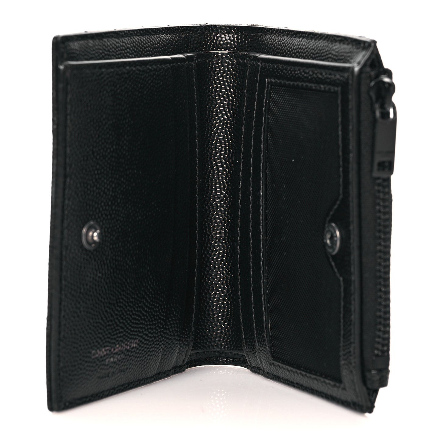Grain De Poudre Matelasse Chevron Monogram Zipped Card Case Black