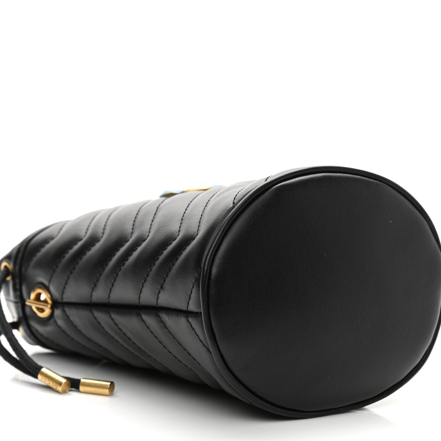 Calfskin Matelasse Mini GG Marmont 2.0 Bucket Bag Black