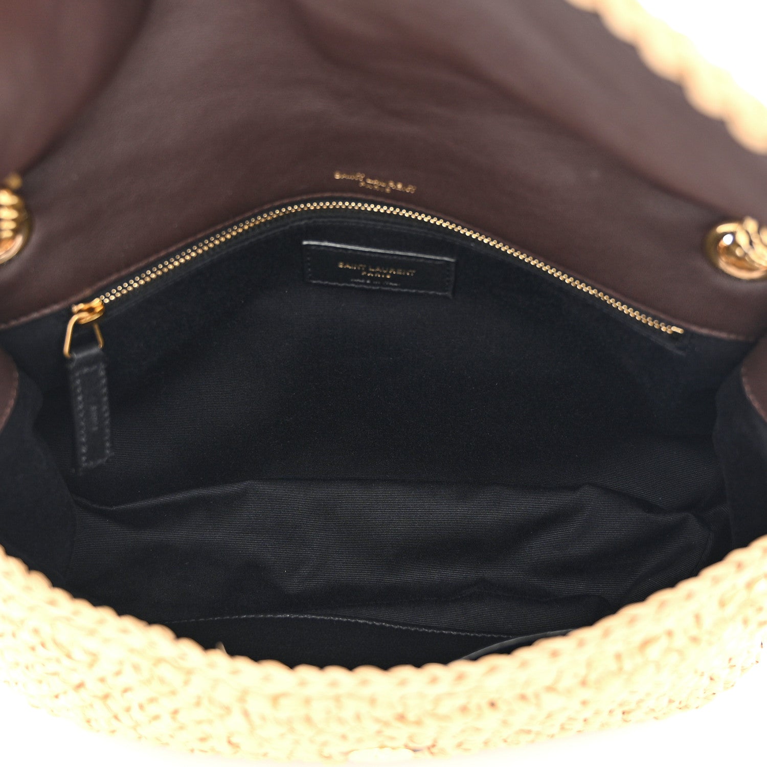 Saint Laurent SAINT LAURENT Raffia Calfskin Monogram Medium Niki Chain Satchel Natural 5 of 10