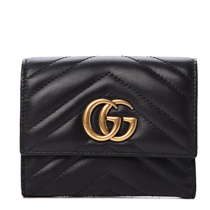 Gucci Calfskin Matelasse GG Marmont Wallet Black 1 of 10