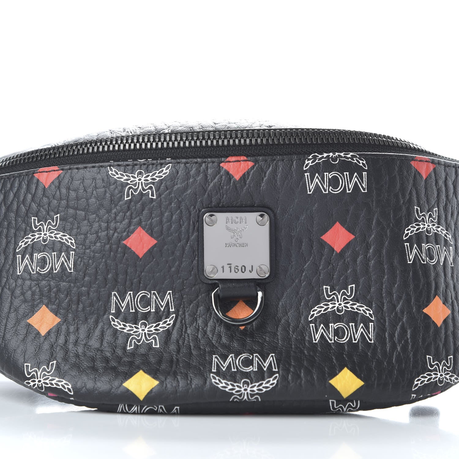 MCM Skyoptic Visetos Small Fursten Belt Bag Diamond Black 9 of 9