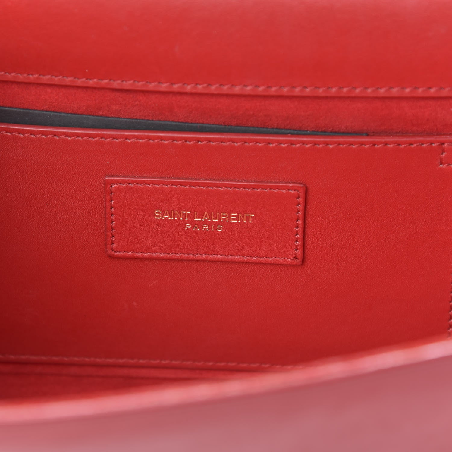Saint Laurent Calfskin Monogram Cassandre Clutch Rouge Orient 6 of 12