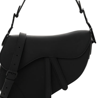 Christian Dior Ultra Matte Calfskin Saddle Bag With Strap Black Black 8 of 11