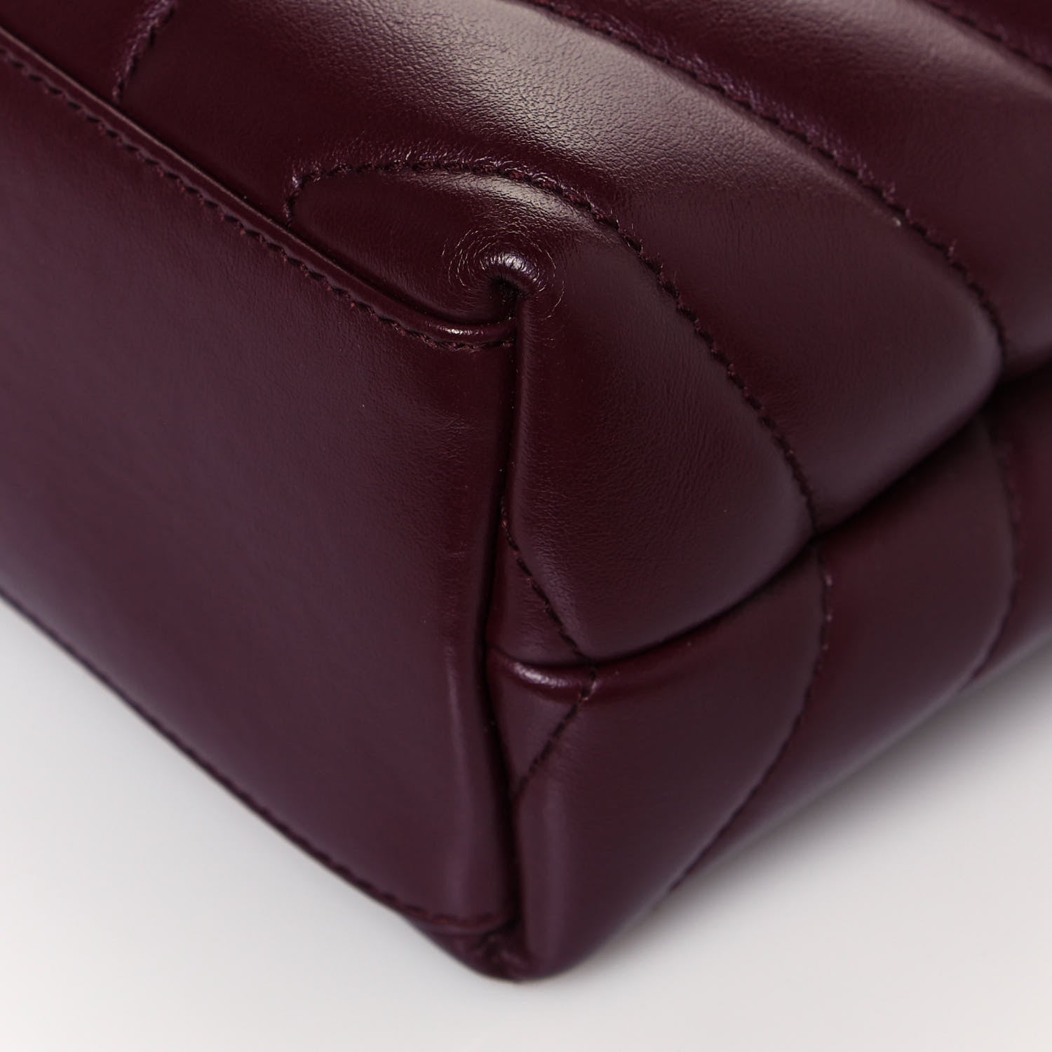 Saint Laurent Calfskin Y Quilted Monogram Small Loulou Chain Satchel Dark Legion Red 9 of 16