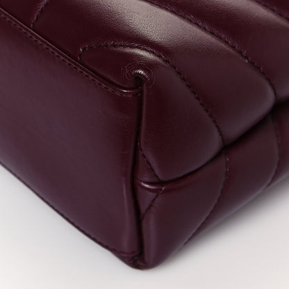 Saint Laurent Calfskin Y Quilted Monogram Small Loulou Chain Satchel Dark Legion Red 9 of 16