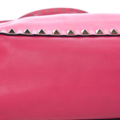 Valentino Garavani Vitello Small Rockstud Tote Raspberry 11 of 12