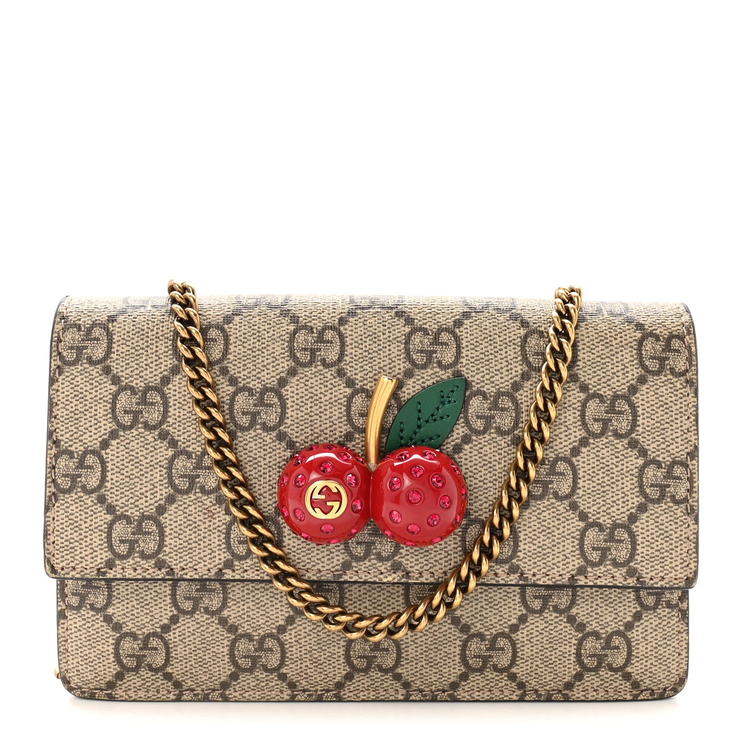 Gucci GG Supreme Monogram Mini Cherry Chain Bag 1 of 9