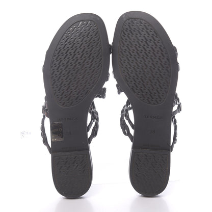 Hermes Rubber Chaine d'Ancre Nude Sandals 38 Black 5 of 8