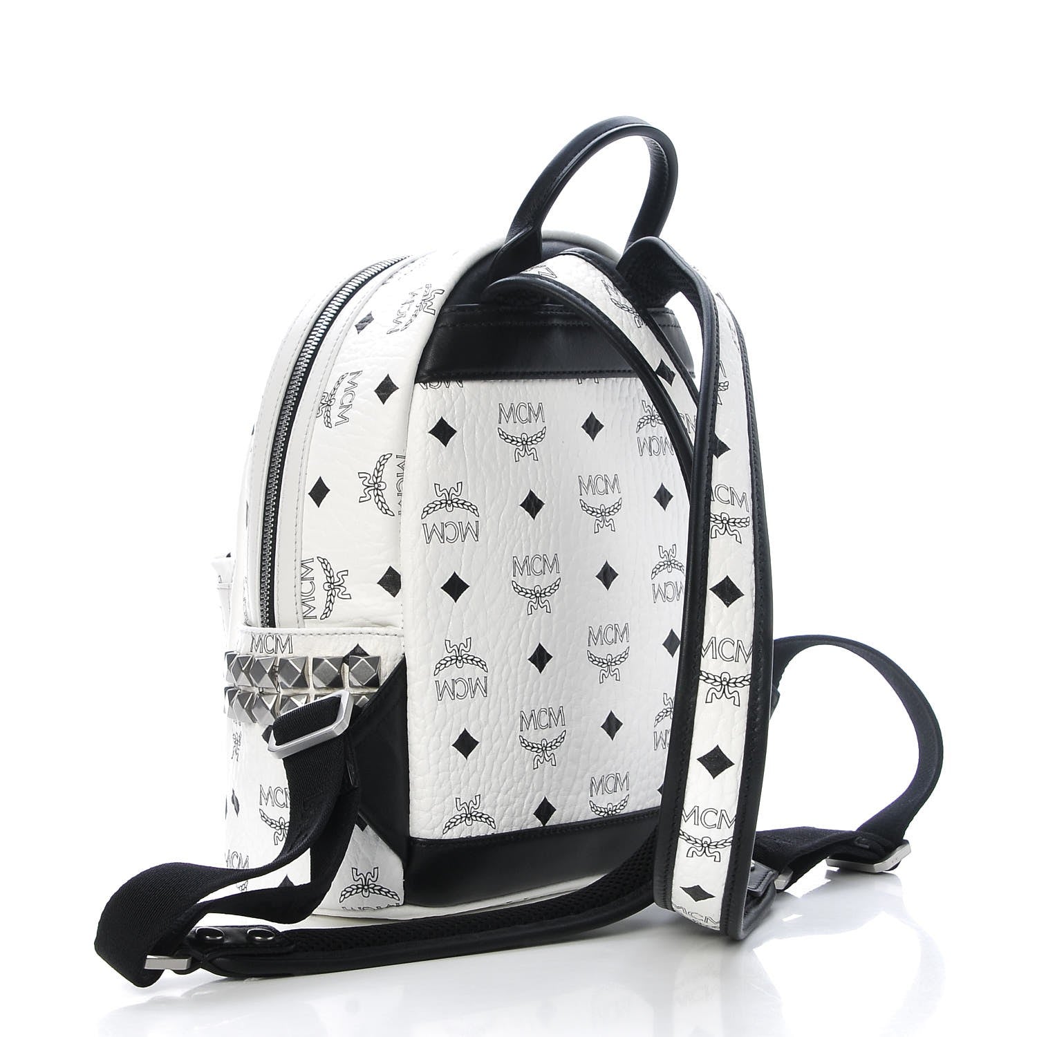 MCM Visetos Side Stud Mini Stark Backpack White 3 of 10