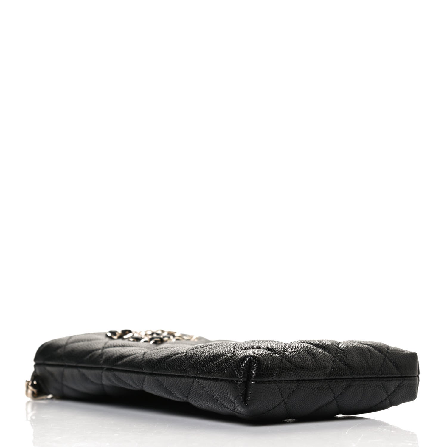 Chanel Caviar Quilted French New Wave Phone Holder With Chain Black 4 of 13