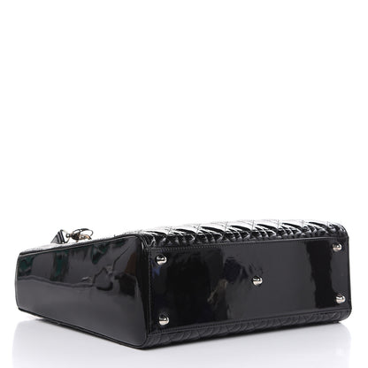 Christian Dior Patent Cannage Large Lady Dior Black 4 of 15