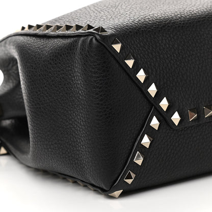 Valentino Garavani Grained Calfskin Rockstud Bucket Bag Black 6 of 8