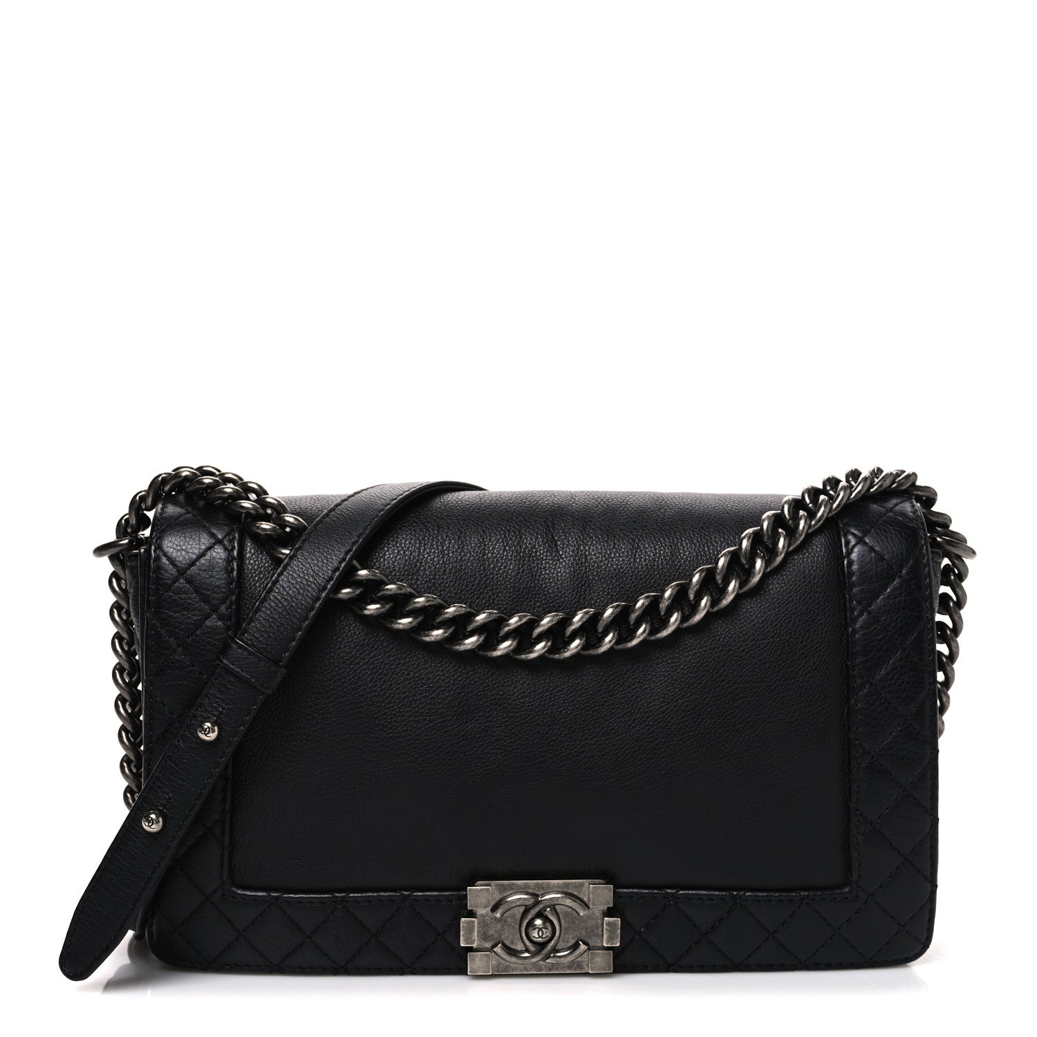 Chanel Calfskin New Medium Boy Reverso Flap Black 1 of 10